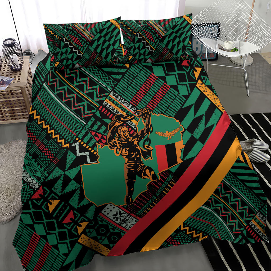 Zambia Victoria Falls Bedding Set Indigenous Wild Animal Skins Tribal Patchwork