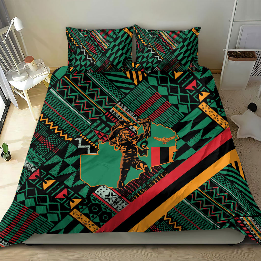 Zambia Victoria Falls Bedding Set Indigenous Wild Animal Skins Tribal Patchwork