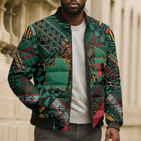 Zambia Victoria Falls Bomber Puffer Jacket Indigenous Wild Animal Skins Tribal Patchwork