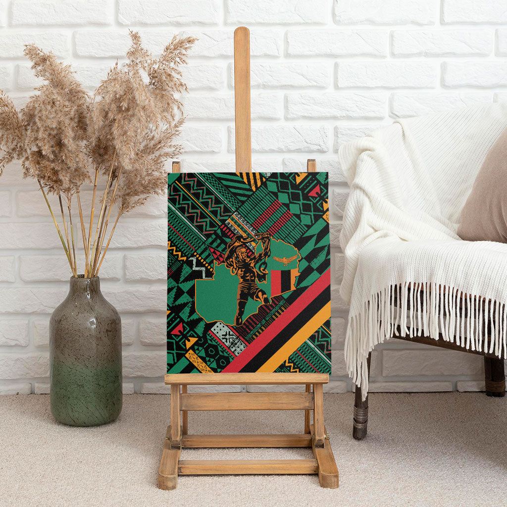 Zambia Victoria Falls Canvas Wall Art Indigenous Wild Animal Skins Tribal Patchwork
