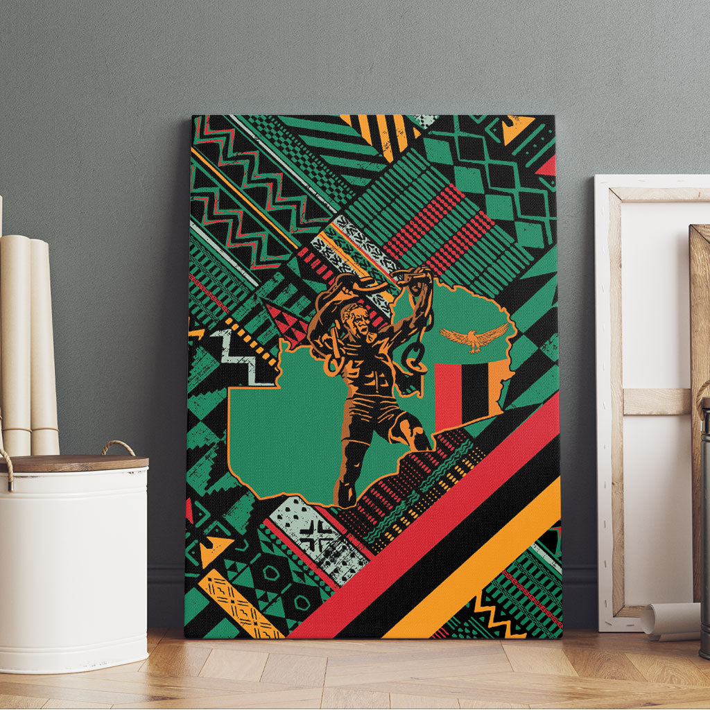 Zambia Victoria Falls Canvas Wall Art Indigenous Wild Animal Skins Tribal Patchwork