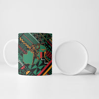 Zambia Victoria Falls Ceramic Mug Indigenous Wild Animal Skins Tribal Patchwork