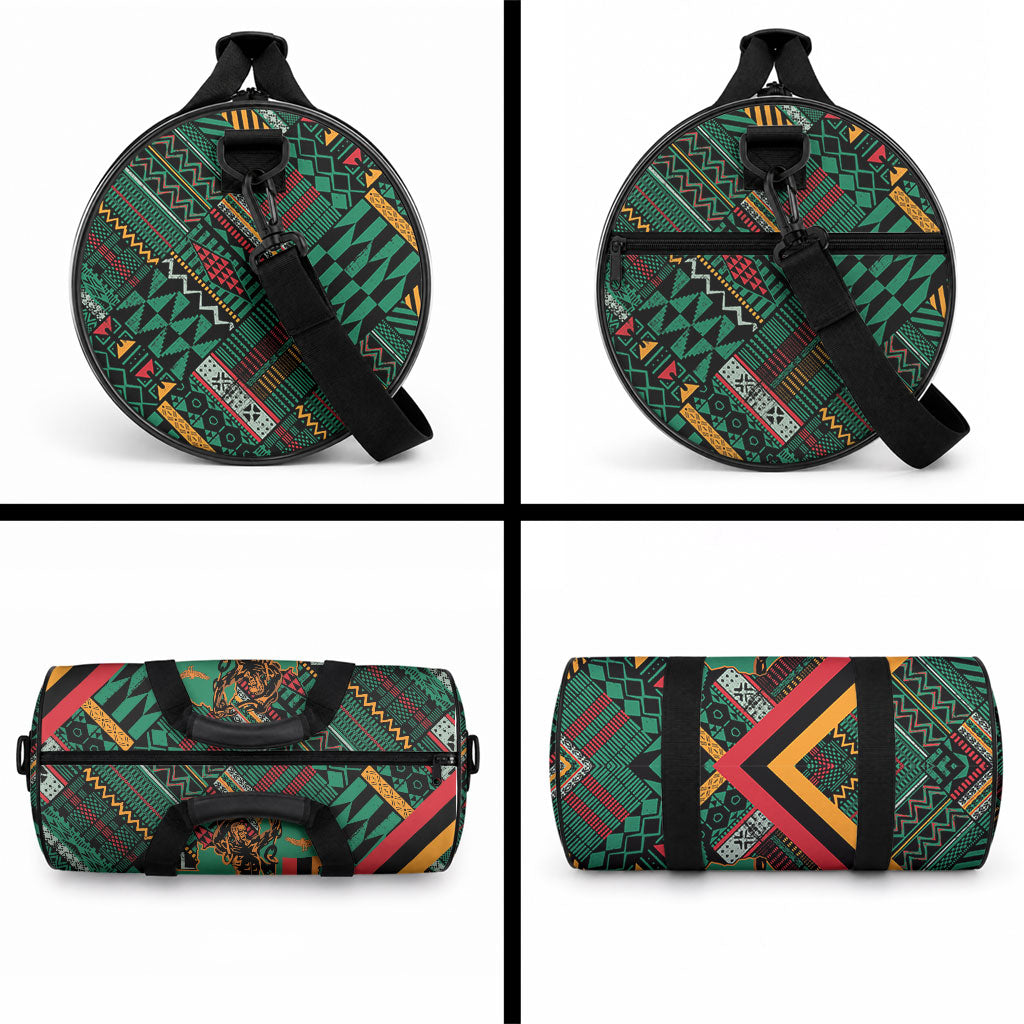Zambia Victoria Falls Duffle Bag Indigenous Wild Animal Skins Tribal Patchwork