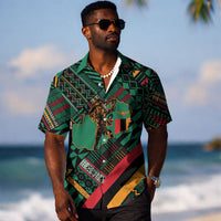 Zambia Victoria Falls Hawaiian Shirt Indigenous Wild Animal Skins Tribal Patchwork