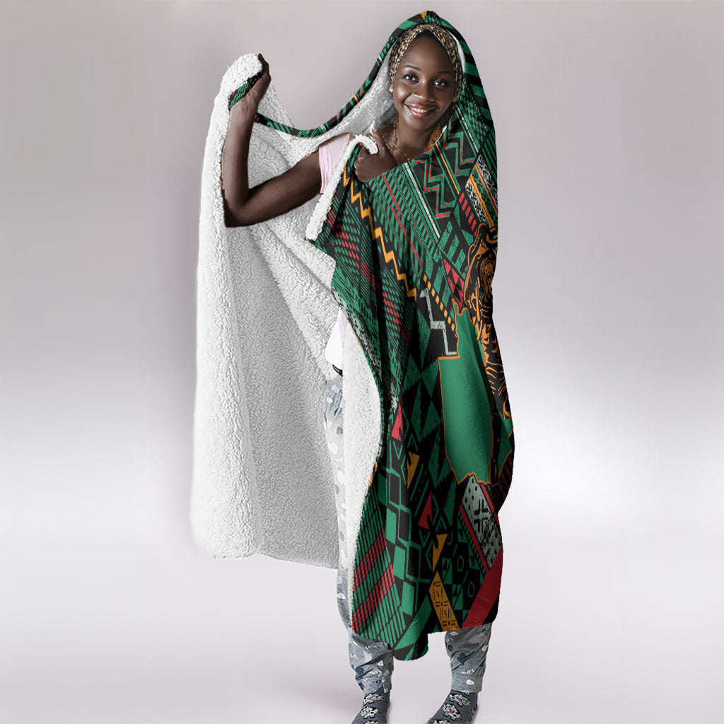 Zambia Victoria Falls Hooded Blanket Indigenous Wild Animal Skins Tribal Patchwork