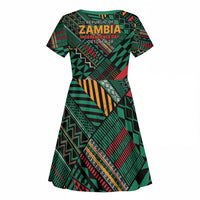 Zambia Victoria Falls Kid Short Sleeve Dress Indigenous Wild Animal Skins Tribal Patchwork