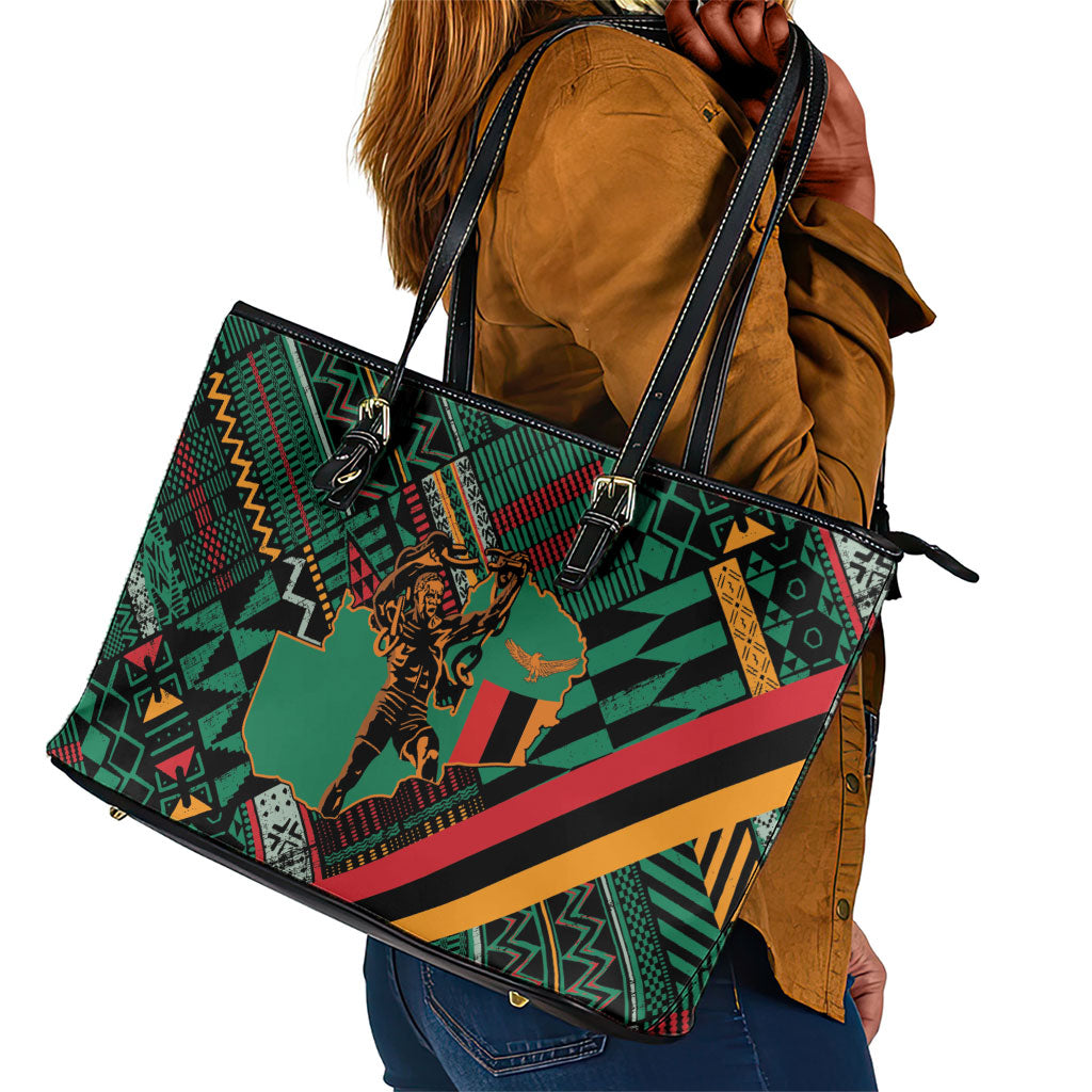 Zambia Victoria Falls Leather Tote Bag Indigenous Wild Animal Skins Tribal Patchwork