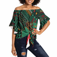 Zambia Victoria Falls Off Shoulder Wrap Waist Top Indigenous Wild Animal Skins Tribal Patchwork