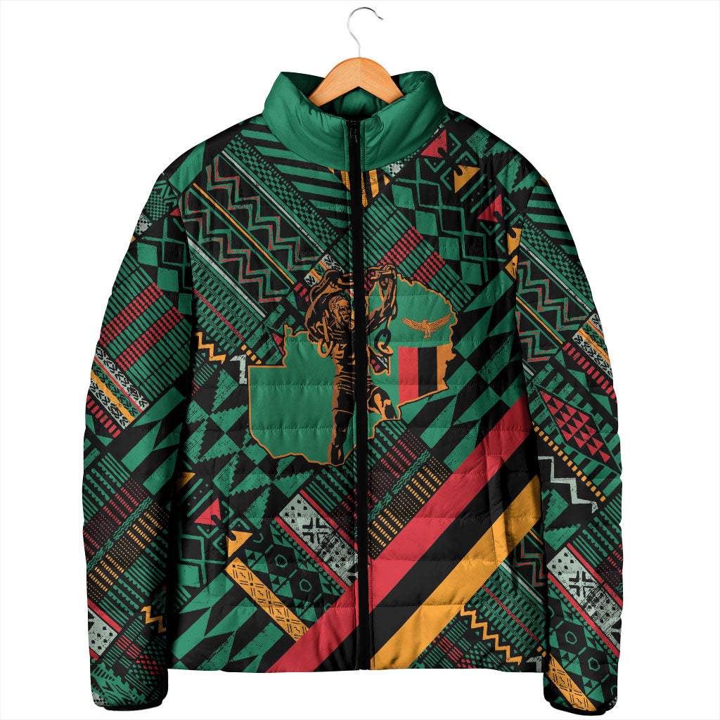 Zambia Victoria Falls Padded Jacket Indigenous Wild Animal Skins Tribal Patchwork