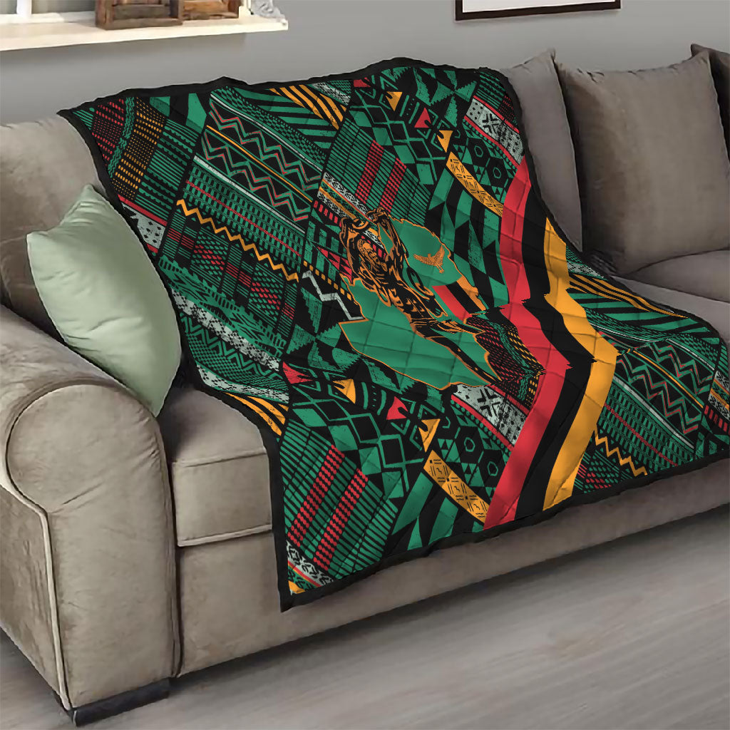 Zambia Victoria Falls Quilt Indigenous Wild Animal Skins Tribal Patchwork