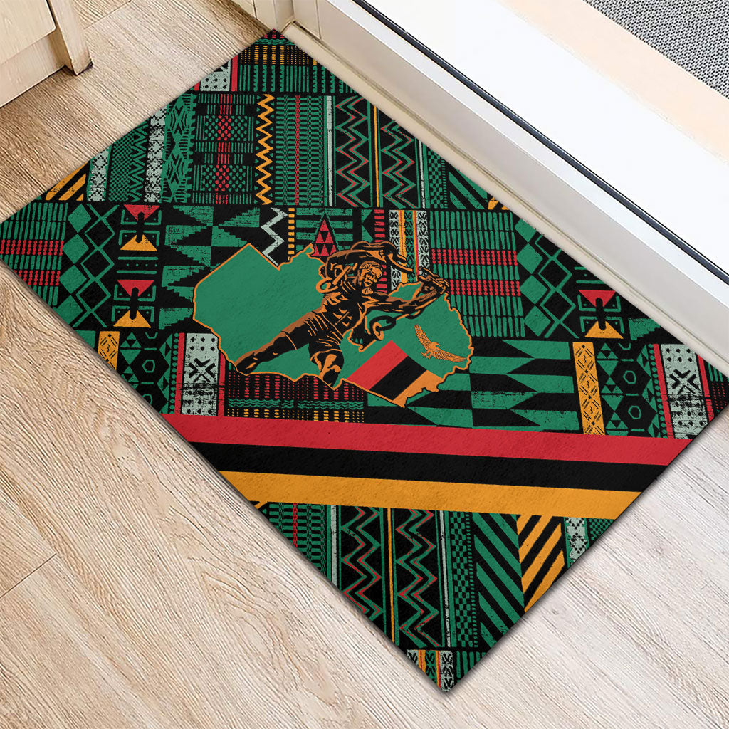 Zambia Victoria Falls Rubber Doormat Indigenous Wild Animal Skins Tribal Patchwork
