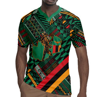 Zambia Victoria Falls Rugby Jersey Indigenous Wild Animal Skins Tribal Patchwork