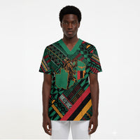 Zambia Victoria Falls Scrub Top Indigenous Wild Animal Skins Tribal Patchwork
