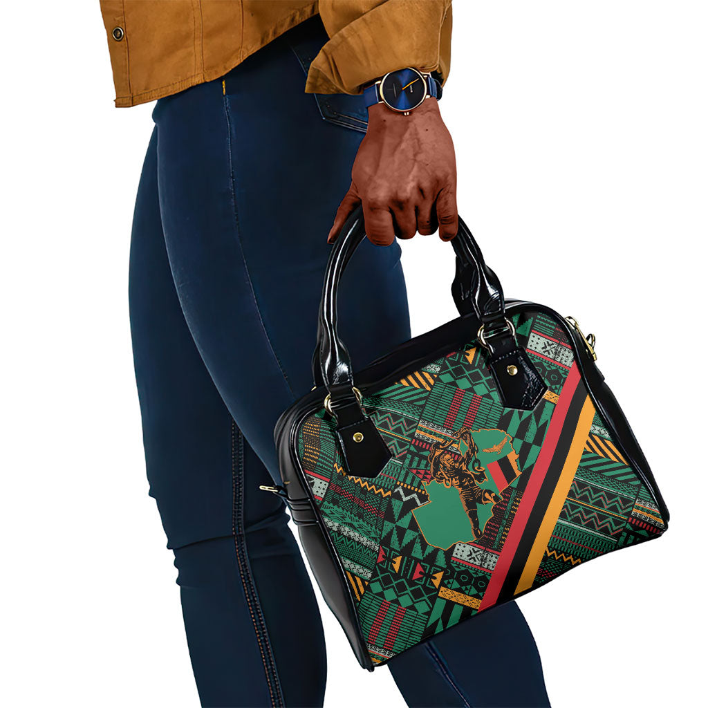Zambia Victoria Falls Shoulder Handbag Indigenous Wild Animal Skins Tribal Patchwork