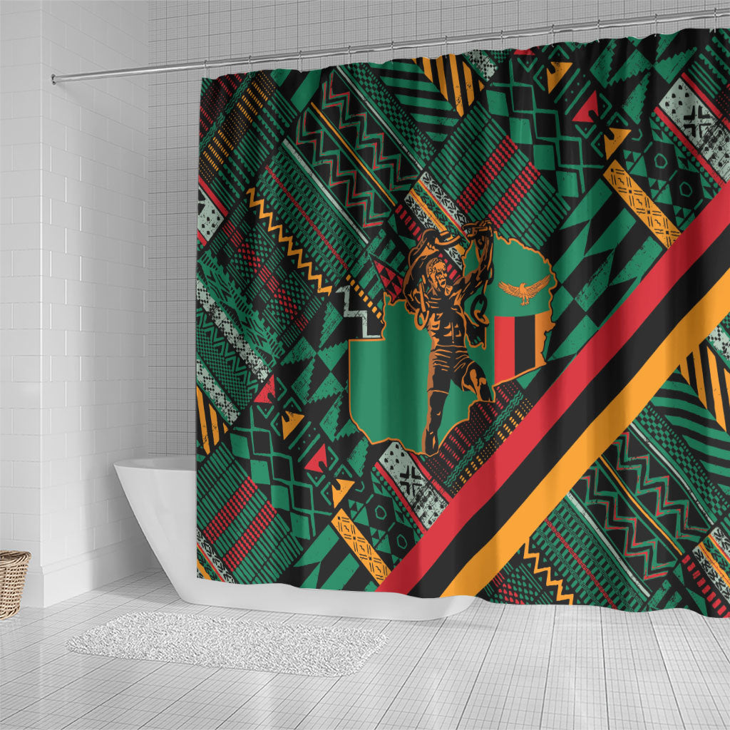 Zambia Victoria Falls Shower Curtain Indigenous Wild Animal Skins Tribal Patchwork