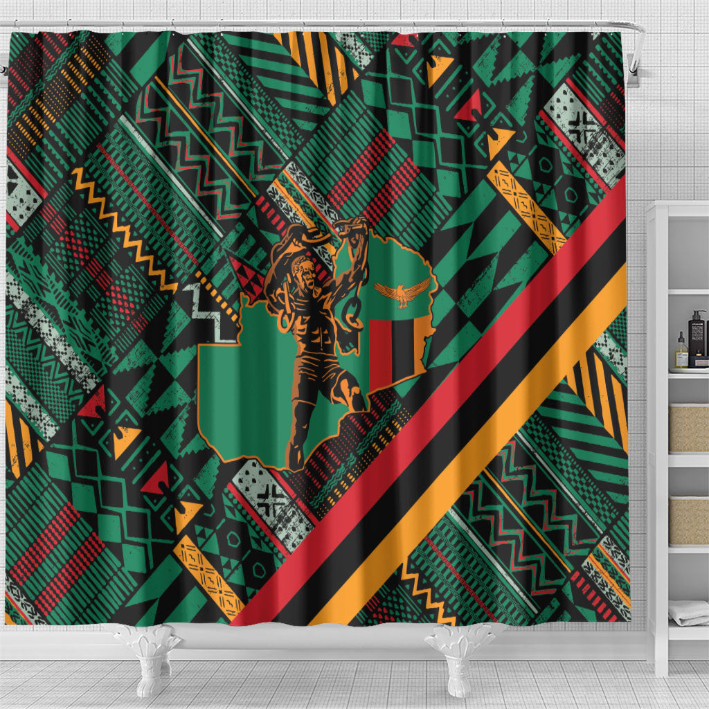 Zambia Victoria Falls Shower Curtain Indigenous Wild Animal Skins Tribal Patchwork