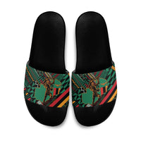 Zambia Victoria Falls Slide Sandals Indigenous Wild Animal Skins Tribal Patchwork