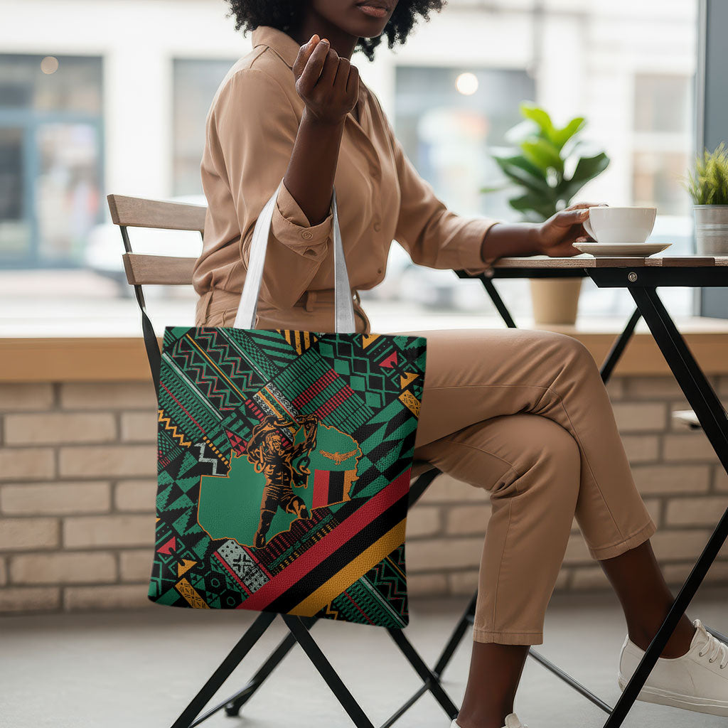 Zambia Victoria Falls Tote Bag Indigenous Wild Animal Skins Tribal Patchwork