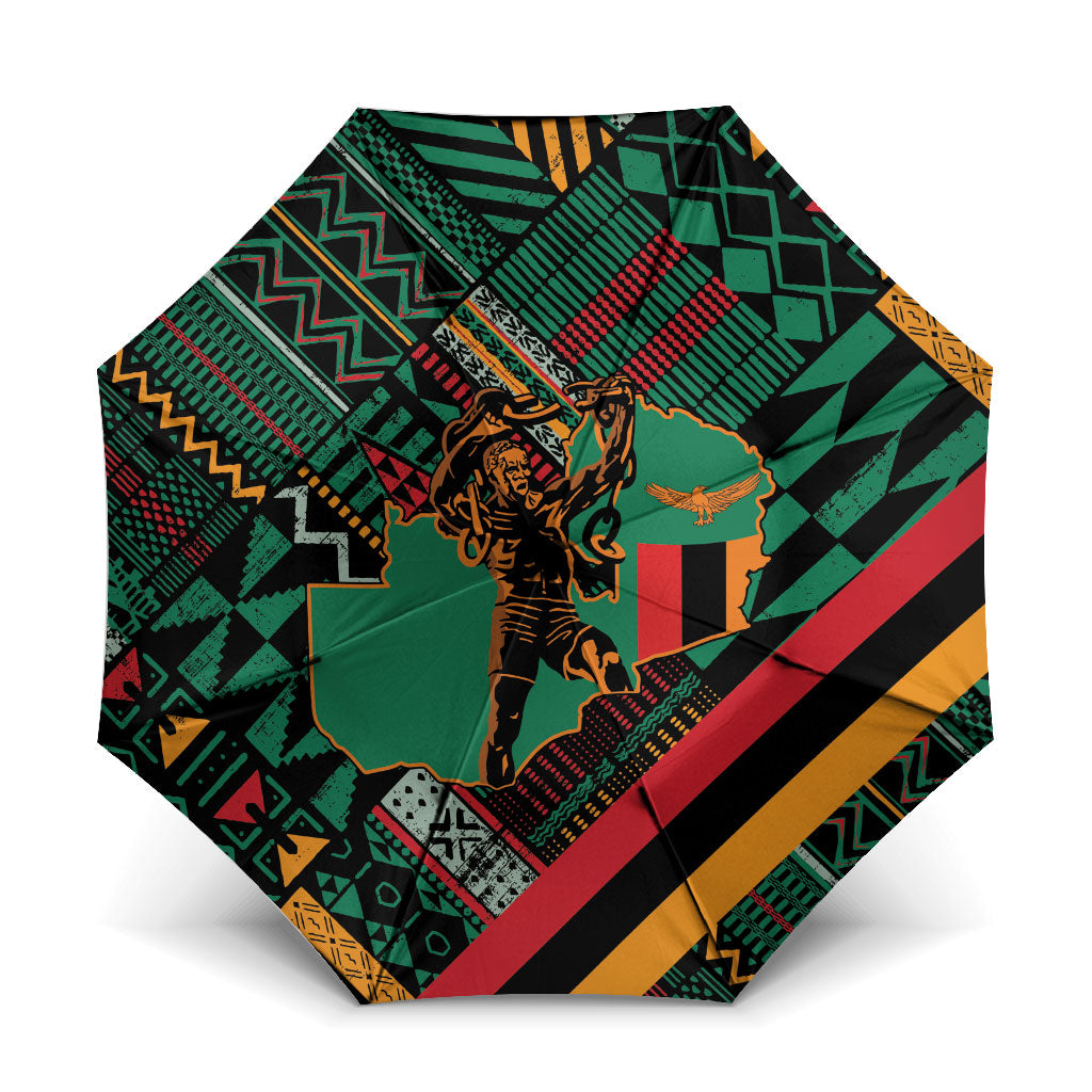 Zambia Victoria Falls Umbrella Indigenous Wild Animal Skins Tribal Patchwork