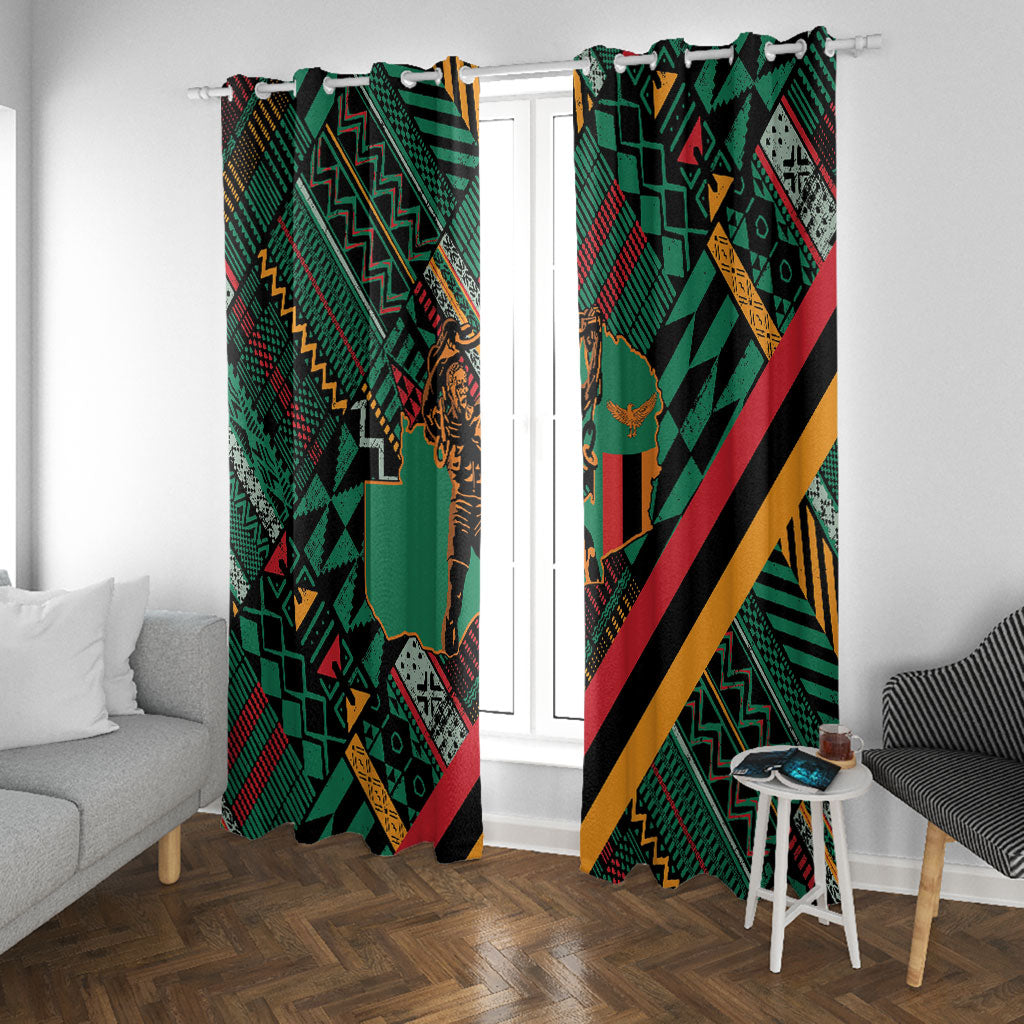 Zambia Victoria Falls Window Curtain Indigenous Wild Animal Skins Tribal Patchwork