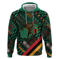 Zambia Victoria Falls Zip Hoodie Indigenous Wild Animal Skins Tribal Patchwork