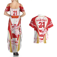 Custom Japan Rugby Couples Matching Summer Maxi Dress and Hawaiian Shirt World Cup 2023 Go Brave Blossoms Sporty Style LT9 - Wonder Print Shop