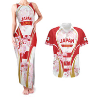 Custom Japan Rugby Couples Matching Tank Maxi Dress and Hawaiian Shirt World Cup 2023 Go Brave Blossoms Sporty Style LT9 - Wonder Print Shop