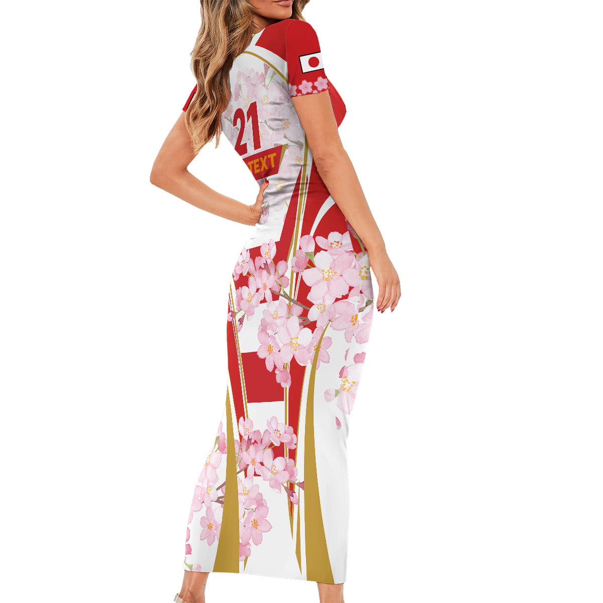 Custom Japan Rugby Family Matching Short Sleeve Bodycon Dress and Hawaiian Shirt World Cup 2023 Go Brave Blossoms Sporty Style - Wonder Print Shop