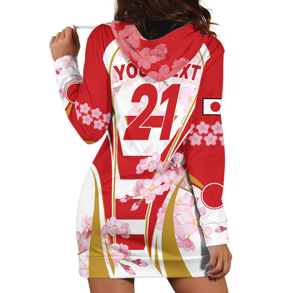Custom Japan Rugby Hoodie Dress World Cup 2023 Go Brave Blossoms Sporty Style - Wonder Print Shop