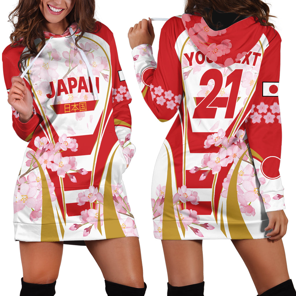 Custom Japan Rugby Hoodie Dress World Cup 2023 Go Brave Blossoms Sporty Style - Wonder Print Shop