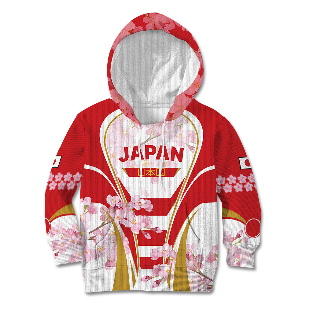Custom Japan Rugby Kid Hoodie World Cup 2023 Go Brave Blossoms Sporty Style - Wonder Print Shop