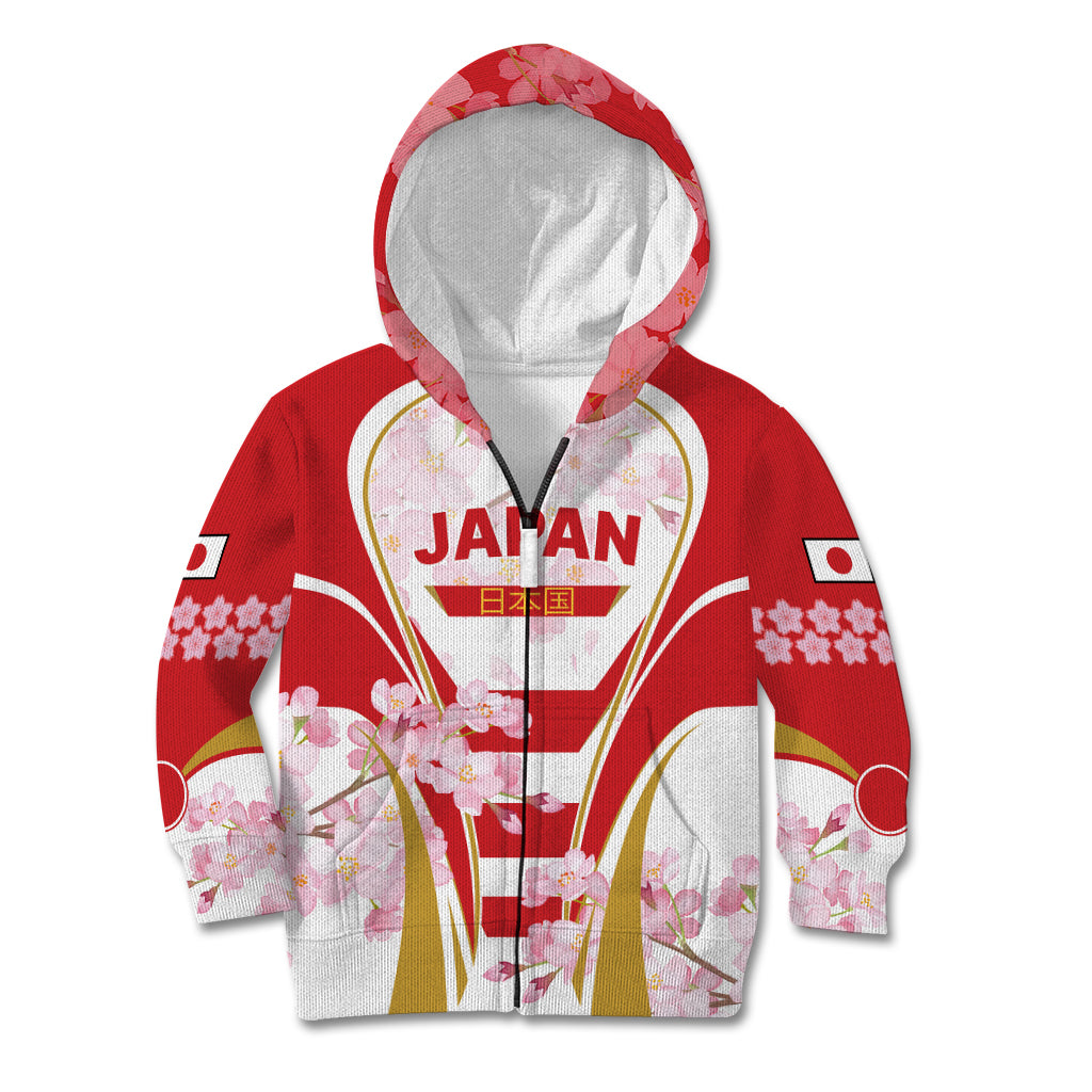Custom Japan Rugby Kid Hoodie World Cup 2023 Go Brave Blossoms Sporty Style - Wonder Print Shop
