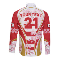 Custom Japan Rugby Long Sleeve Button Shirt World Cup 2023 Go Brave Blossoms Sporty Style - Wonder Print Shop