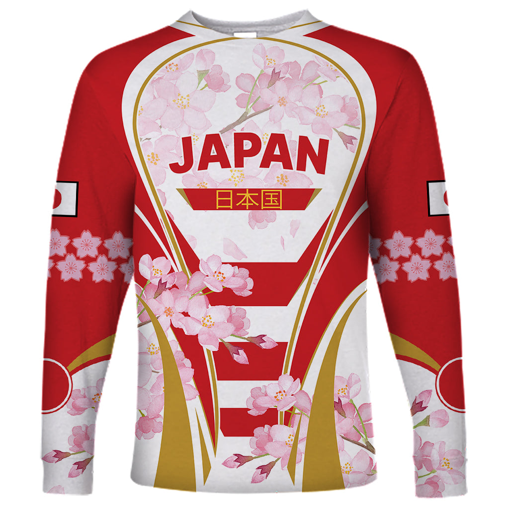 Custom Japan Rugby Long Sleeve Shirt World Cup 2023 Go Brave Blossoms Sporty Style - Wonder Print Shop