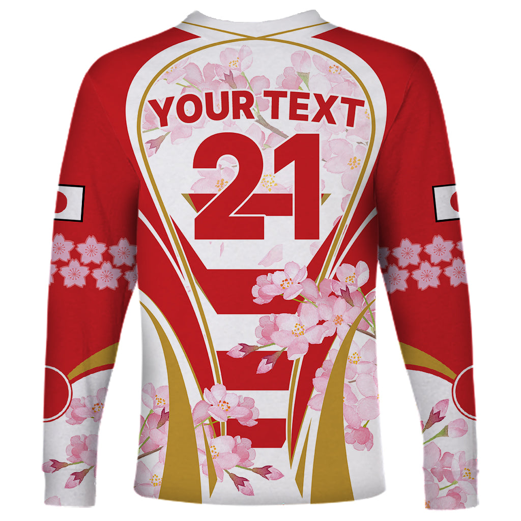 Custom Japan Rugby Long Sleeve Shirt World Cup 2023 Go Brave Blossoms Sporty Style - Wonder Print Shop