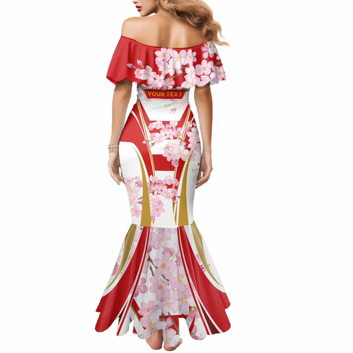 Custom Japan Rugby Mermaid Dress World Cup 2023 Go Brave Blossoms Sporty Style - Wonder Print Shop