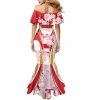 Custom Japan Rugby Mermaid Dress World Cup 2023 Go Brave Blossoms Sporty Style - Wonder Print Shop