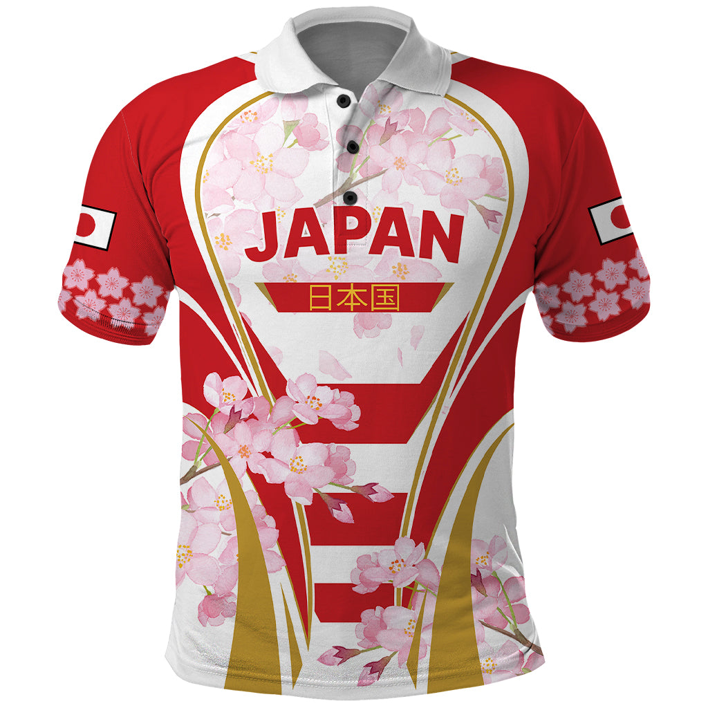 Custom Japan Rugby Polo Shirt World Cup 2023 Go Brave Blossoms Sporty Style - Wonder Print Shop