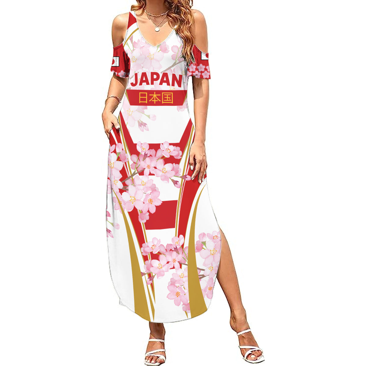 Custom Japan Rugby Summer Maxi Dress World Cup 2023 Go Brave Blossoms Sporty Style - Wonder Print Shop
