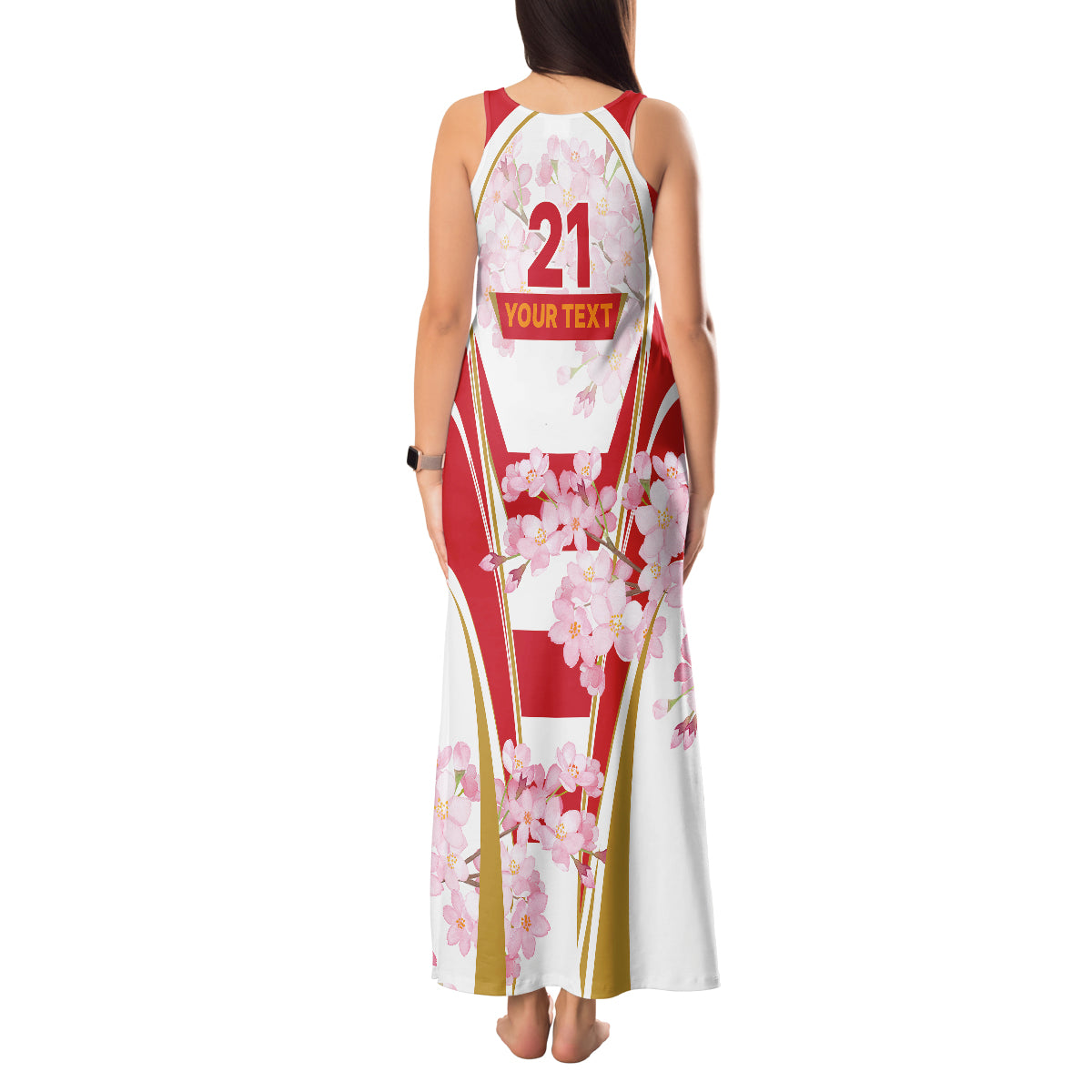 Custom Japan Rugby Tank Maxi Dress World Cup 2023 Go Brave Blossoms Sporty Style - Wonder Print Shop