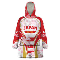 Custom Japan Rugby Wearable Blanket Hoodie World Cup 2023 Go Brave Blossoms Sporty Style - Wonder Print Shop