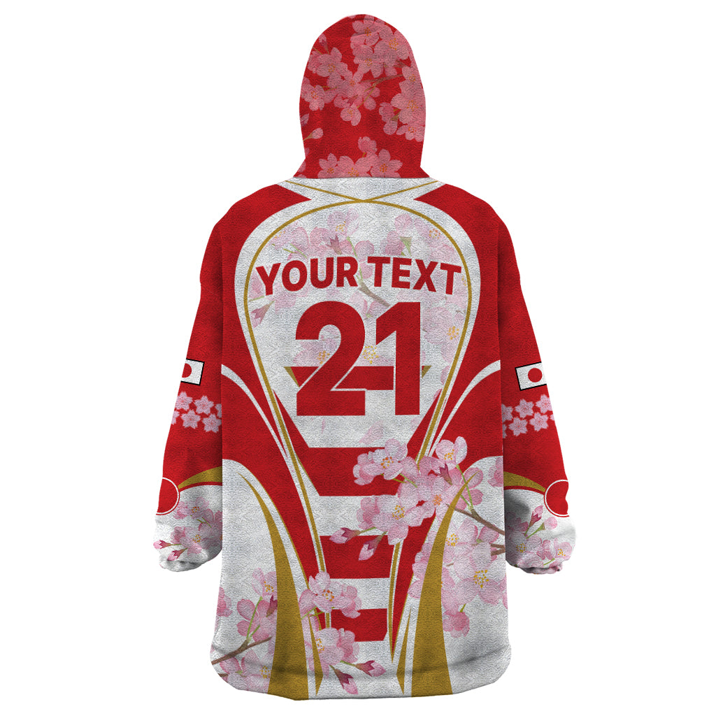 Custom Japan Rugby Wearable Blanket Hoodie World Cup 2023 Go Brave Blossoms Sporty Style - Wonder Print Shop