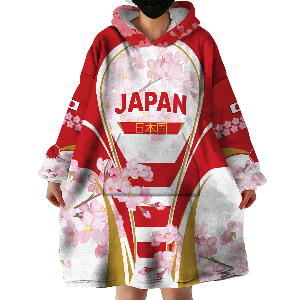 Custom Japan Rugby Wearable Blanket Hoodie World Cup 2023 Go Brave Blossoms Sporty Style - Wonder Print Shop