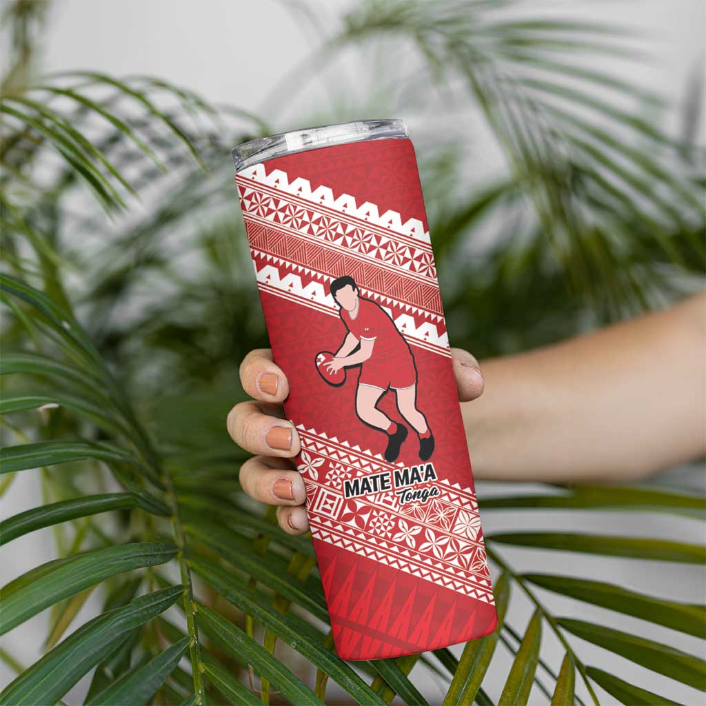 Australia-Tonga Rugby Pacific Custom Skinny Tumbler The Kangaroos and Mate Ma'a Tonga - Wonder Print Shop