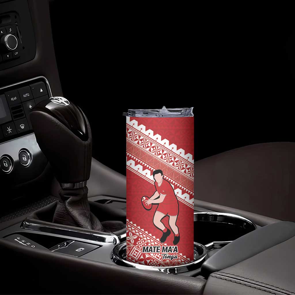 Australia-Tonga Rugby Pacific Custom Skinny Tumbler The Kangaroos and Mate Ma'a Tonga - Wonder Print Shop
