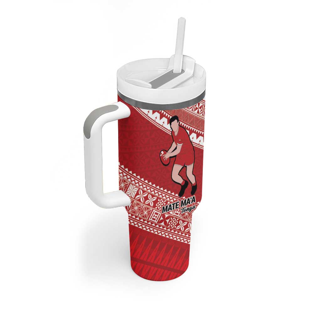 Australia-Tonga Rugby Pacific Custom Tumbler With Handle The Kangaroos and Mate Ma'a Tonga - Wonder Print Shop