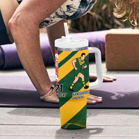 Australia-Tonga Rugby Pacific Custom Tumbler With Handle The Kangaroos and Mate Ma'a Tonga - Wonder Print Shop