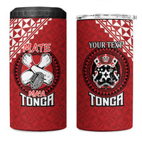 Tonga Rugby XIII Custom 4 in 1 Can Cooler Tumbler Mate Ma'a Tonga with Ngatu Pattern LT9 - Wonder Print Shop