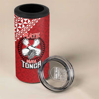 Tonga Rugby XIII Custom 4 in 1 Can Cooler Tumbler Mate Ma'a Tonga with Ngatu Pattern LT9 - Wonder Print Shop