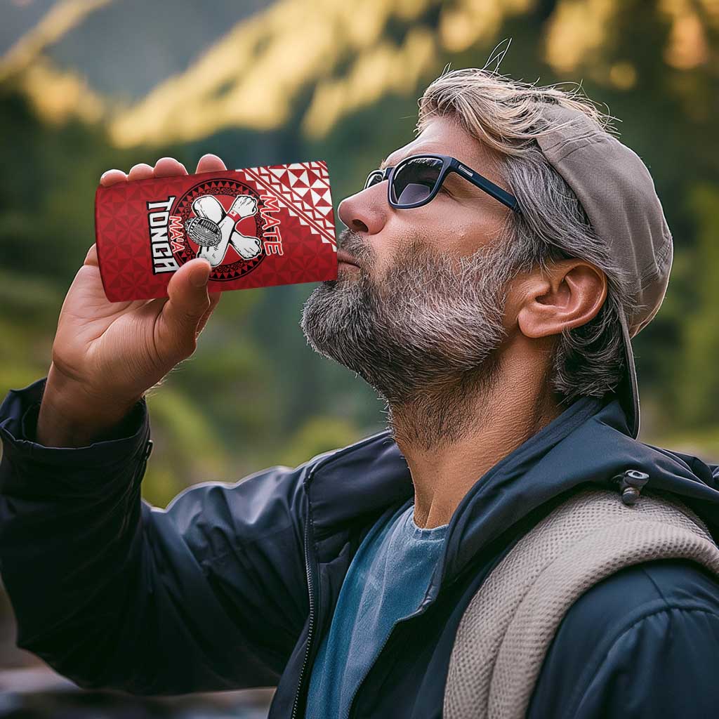 Tonga Rugby XIII Custom 4 in 1 Can Cooler Tumbler Mate Ma'a Tonga with Ngatu Pattern LT9 - Wonder Print Shop